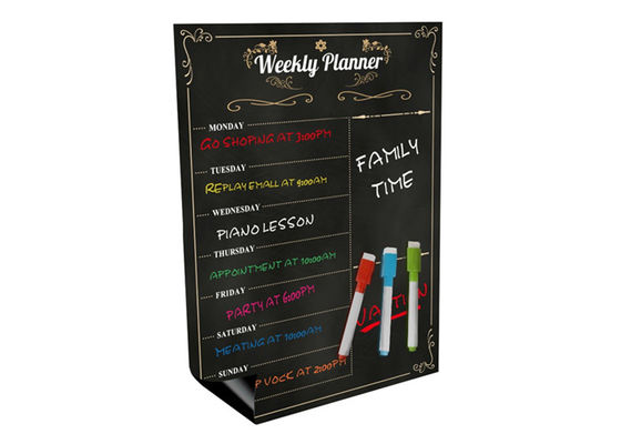 Magnetic Fridge Calendar Weekly Planner with Dry Erase Chalkboard Surface and Powerful Magnet Layer for Home and Kitchen