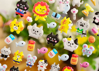 Vinyl 3D Puffy Stickers , Mini Puffy Animal Stickers OEM / ODM Service