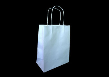 Customized White Kraft Paper Shopping Bags with Handles Lightweight Paper Shopping Bags Eco Friendly Paper Present Bags UV Coating