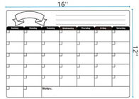 Custom Dry Erase Magnetic Refrigerator Calendar , Magnetic Weekly Planner 12'' X 16''