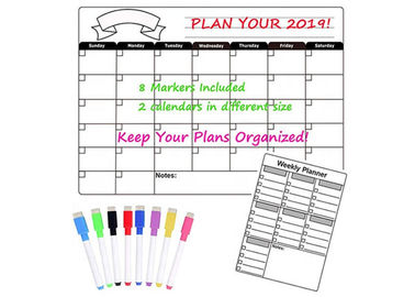 Custom Dry Erase Fridge Magnet Calendar, 12 x 16 inch Magnetic Weekly Planner with dry erase marker