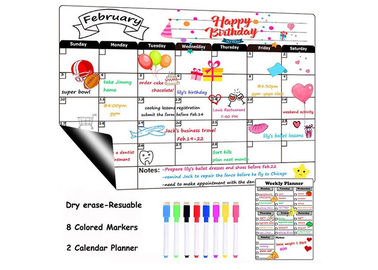 Custom Dry Erase Fridge Magnet Calendar, 12 x 16 inch Magnetic Weekly Planner with dry erase marker