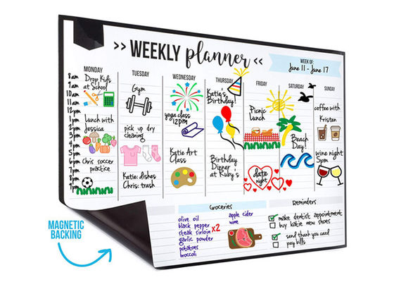 Magnetic Dry Erase Board Whiteboard Sheet 16 by 11 Inches Includes 4 Markers Perfect for Planning Notes and Grocery Lists