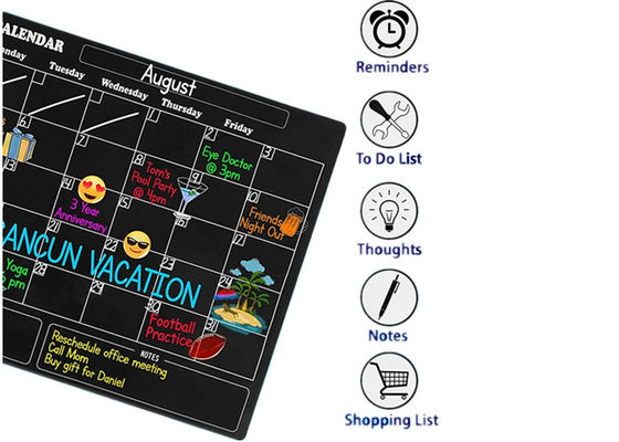 Magnetic Fridge Calendar Weekly Planner with Dry Erase Chalkboard Surface and Powerful Magnet Layer for Home and Kitchen