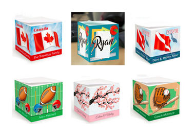 Promotional Personalized Memo Pads Lateral Printing With Wooden Pallet