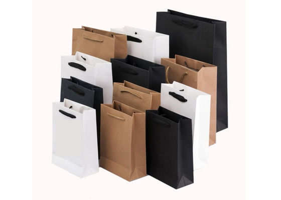 Personalized Kraft Paper Shopping Bags With Handles Printed Retail Shopping Bags for DIY Crafts and Business