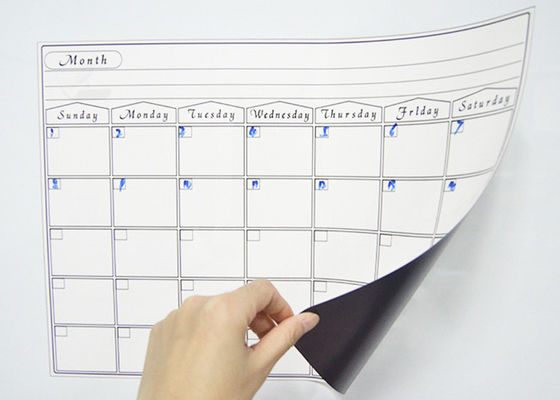 PET Surface 17x12" Dry Erase Magnetic Monthly Calendar Promotional Magnet Calendar Magnetic Grocery List Forrefrigerator