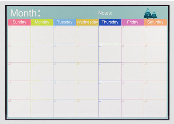 PET Surface 17x12" Dry Erase Magnetic Monthly Calendar Promotional Magnet Calendar Magnetic Grocery List Forrefrigerator