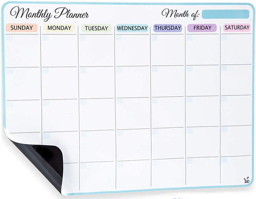 Paper Fridge Magnet Magnetic Monthly Planner 12 by 16 Inch Custom Dry Erase Calendar with Four Bright Magnetic Cap Markers for Easy