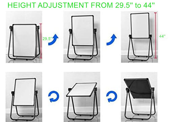 Magnetic Dry Erase Board Double Sided 360 Degree Rotating Adjustable Height Sturdy Aluminum Alloy Construction Easy to Store