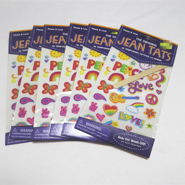 Rub On Transfer Tattoo Stickers with Eco-friendly Custom Paper Stickers Washable and Non-toxic