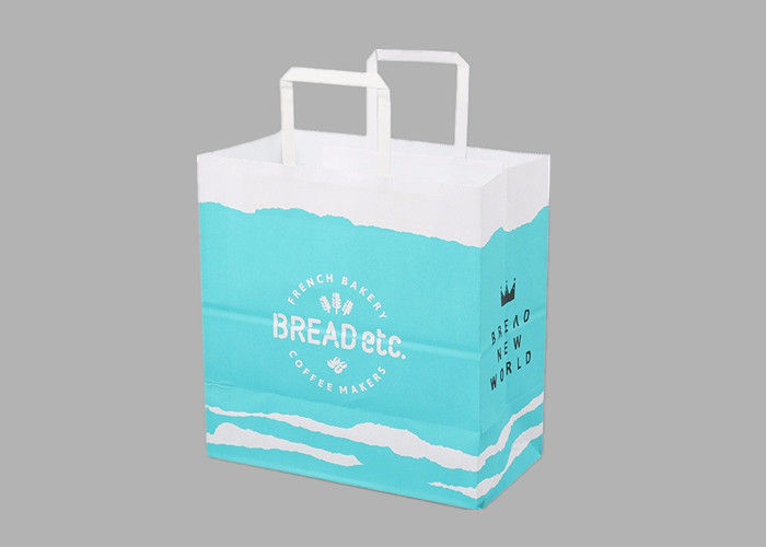 Custom Coated Paper Shopping Bags , Luxury Foldable Paper Bag With Handle