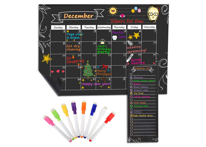 High Quality Chalkboard Length 17&quot; Magnetic Fridge Calendar Magnetic Day Planner For Time Management