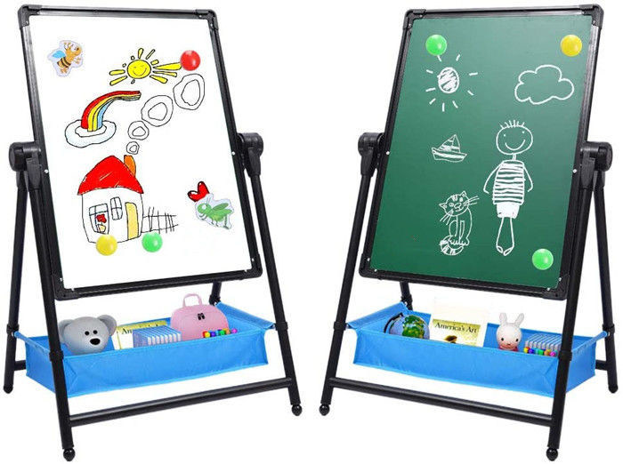 Magnetic Dry Erase Board Double Sided 360 Degree Rotating Adjustable Height Sturdy Aluminum Alloy Construction Easy to Store